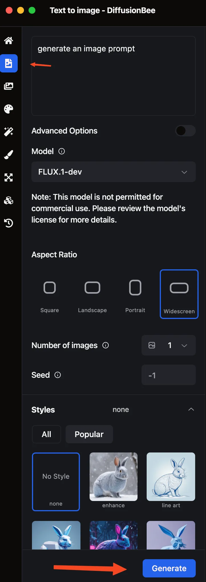 diffusionbee generate image