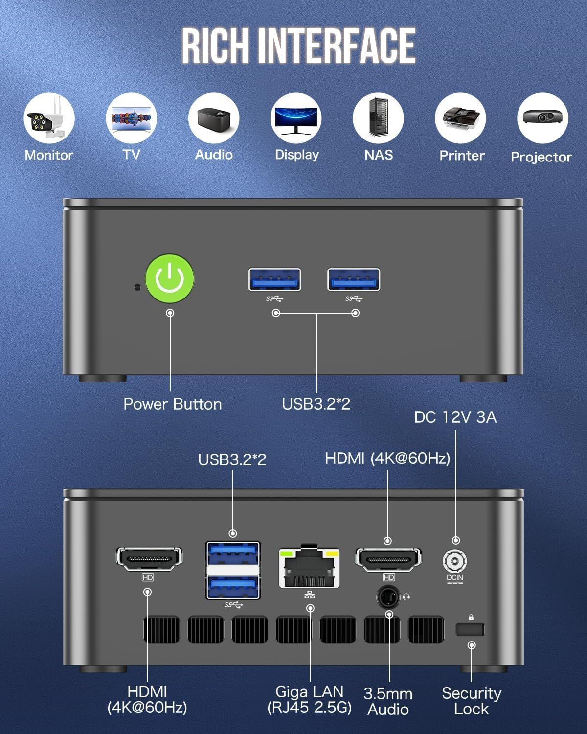 GMKtec Mini PC, Intel N100 Windows 11 Pro