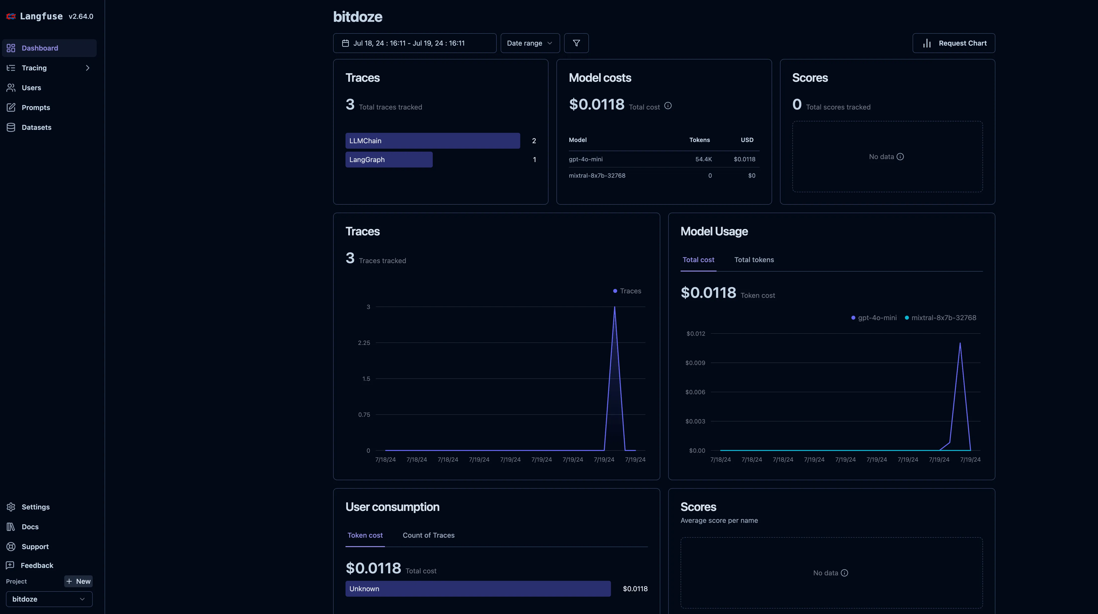Langfuse UI
