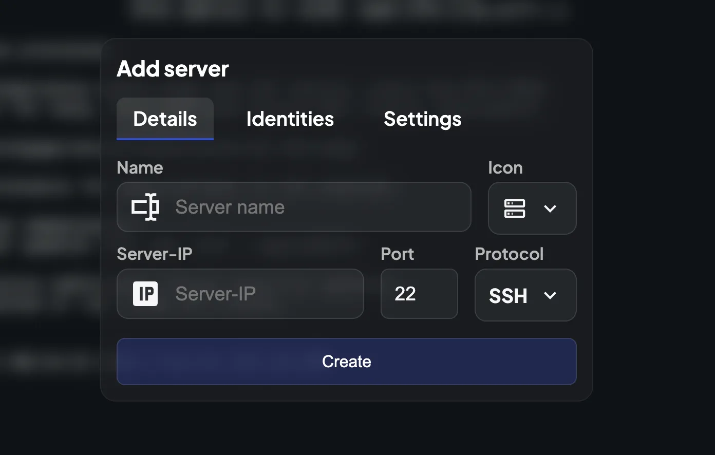 Nexterm adding a new SSH server connection