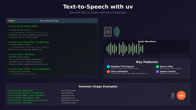 Python Text-to-Speech with uv: Create Audio from Text